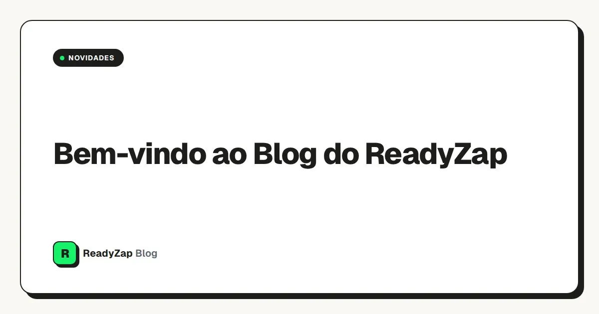 Capa: Bem-vindo ao Blog do ReadyZap
