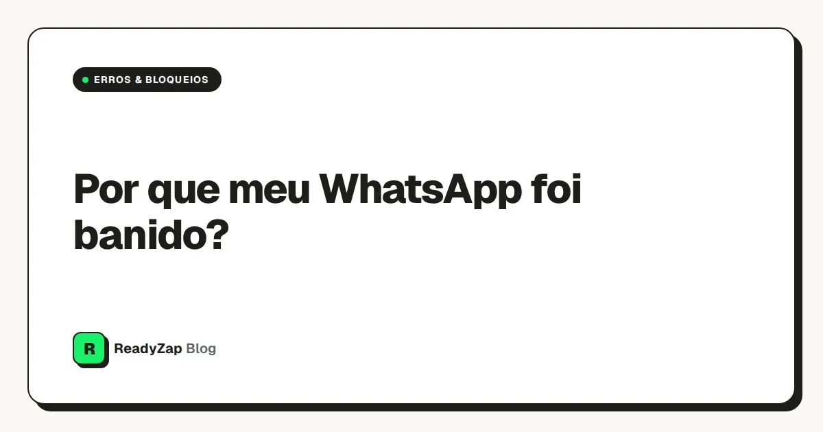 Capa do video sobre motivos de banimento no WhatsApp