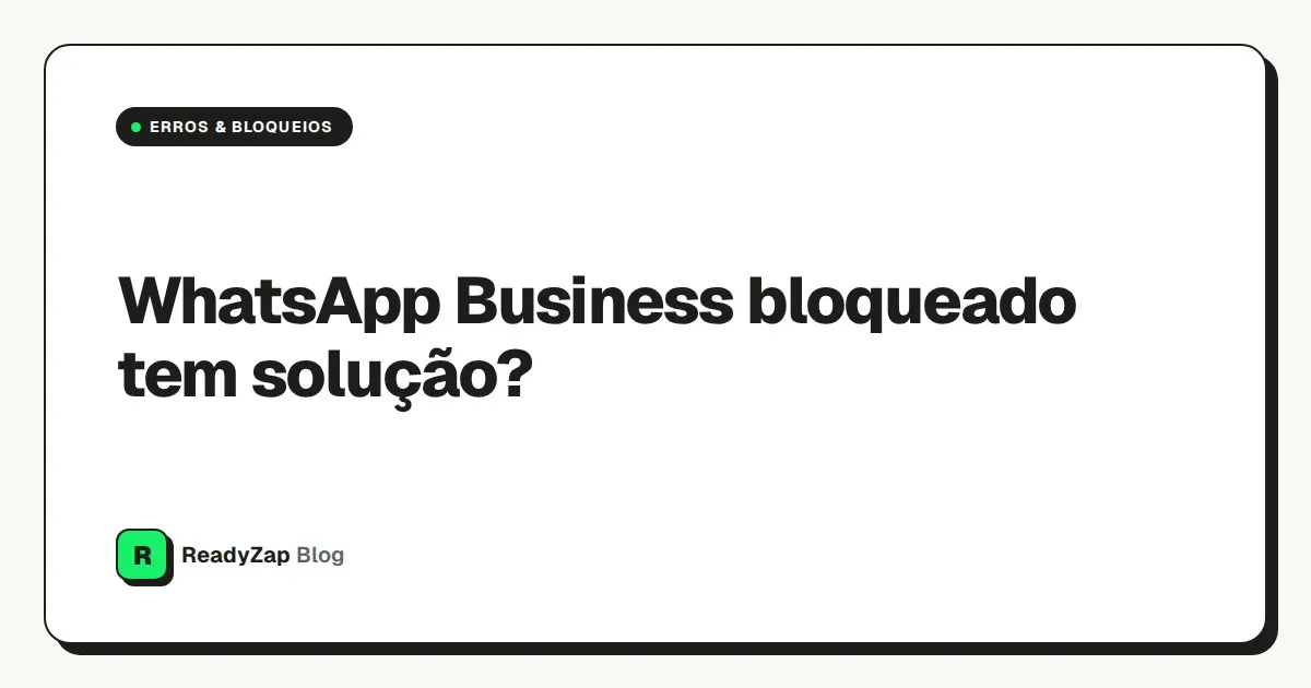 Capa do video sobre contas derrubando no WhatsApp Business